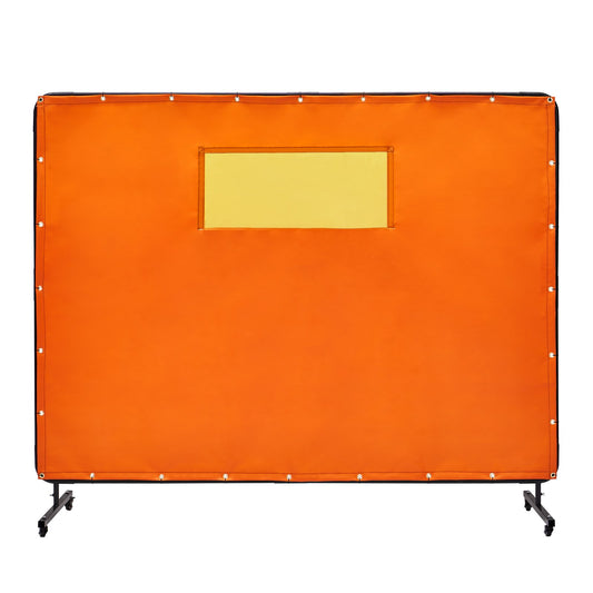 VEVOR Welding Screen with Frame, 6' x 8' Welding Curtain Screens, Flame-Resistant
