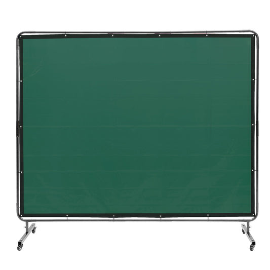 VEVOR Welding Screen with Frame 6' x 8' Welding Curtain Screen on 4 Wheels Green