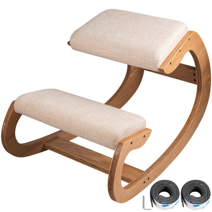 Ergonomic Birch Wood Kneeling Chair for Better Posture and Stress Relief