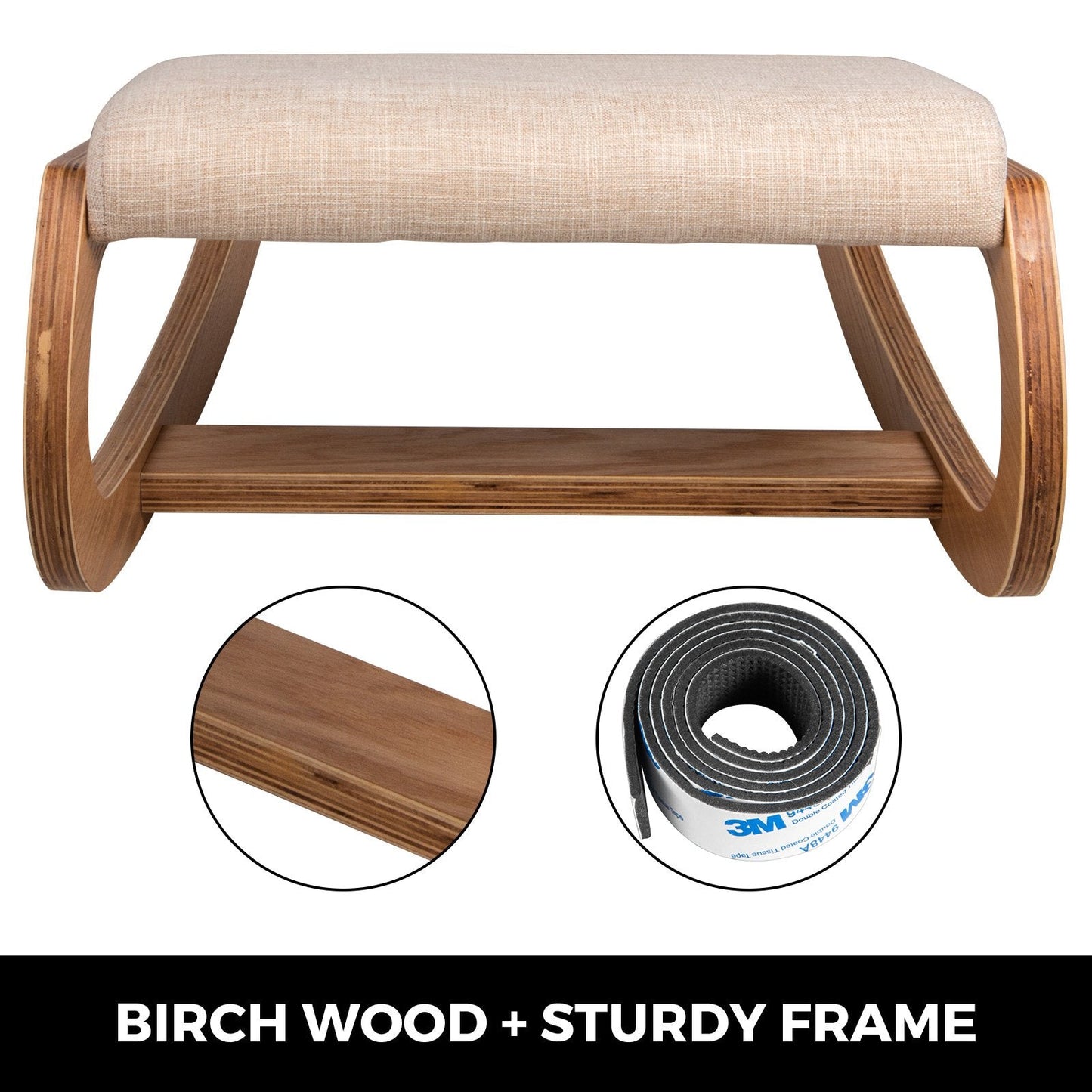 Ergonomic Birch Wood Kneeling Chair for Better Posture and Stress Relief