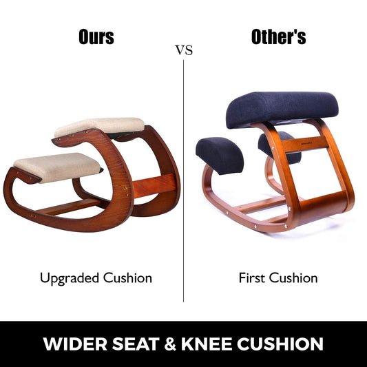 Ergonomic Wooden Kneeling Chair for Neck Pain Relief and Fatigue Reduction