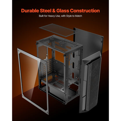 VEVOR Mid-Tower ATX PC Gaming Case Computer Case Box with 4 x 120 mm ARGB Fans