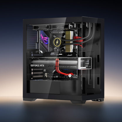 VEVOR PC Gaming Case Mid-Tower Computer Case with 2 Fans for ATX Motherboard