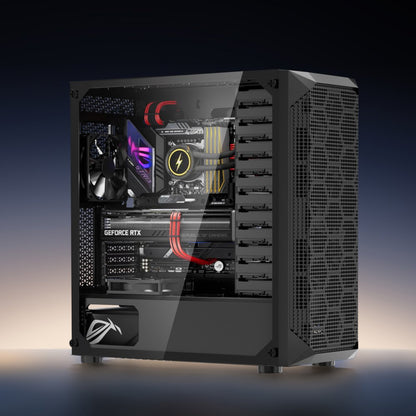 VEVOR PC Gaming Case Mid-Tower Computer Case 4 x 120 mm Fans for ATX/M-ATX/ITX