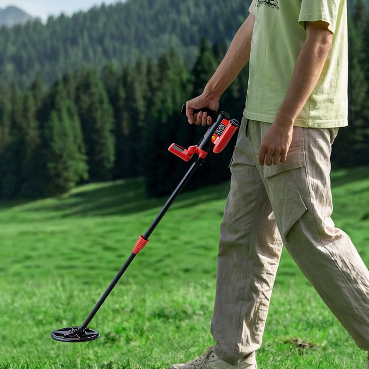Metal Detector, 152.4 mm, Lightweight Metal Detector with LCD Display, P68 Waterproof Search Coil, Adjustable 580-860 mm High Accuracy Gold Detector, Easy to Use, for Detecting Gold Treasure