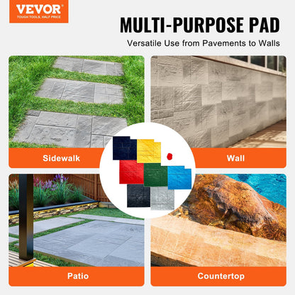 Polyurethane Slate Stone Texture Mats, 7-Piece Set, 0.6m Square, 27.9 kg