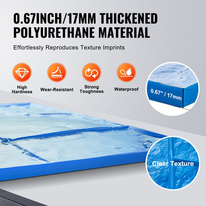 Polyurethane Slate Stone Texture Mats, 7-Piece Set, 0.6m Square, 27.9 kg