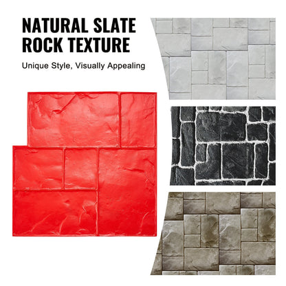 Textured Concrete Stamp Mat 0.6 x 0.6 m, Slate Stone Polyurethane Mold