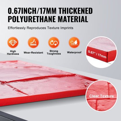 Textured Concrete Stamp Mat 0.6 x 0.6 m, Slate Stone Polyurethane Mold