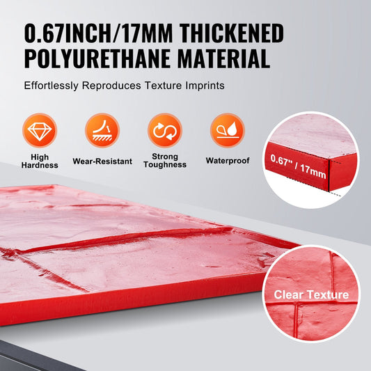 Textured Concrete Stamp Mat 0.6 x 0.6 m, Slate Stone Polyurethane Mold