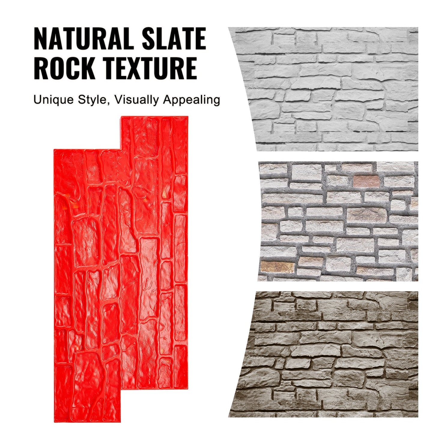 Polyurethane Concrete Texture Mat, Slate Stone, 0.74 x 0.33m, 4.7 kg