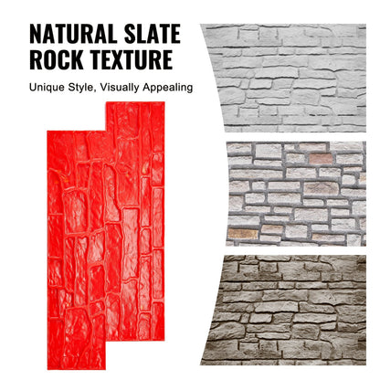 Polyurethane Concrete Texture Mat, Slate Stone, 0.74 x 0.33m, 4.7 kg
