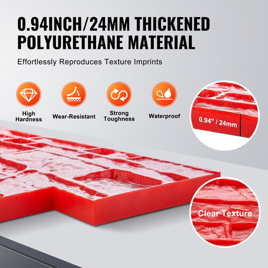 Polyurethane Concrete Texture Mat, Slate Stone, 0.74 x 0.33m, 4.7 kg