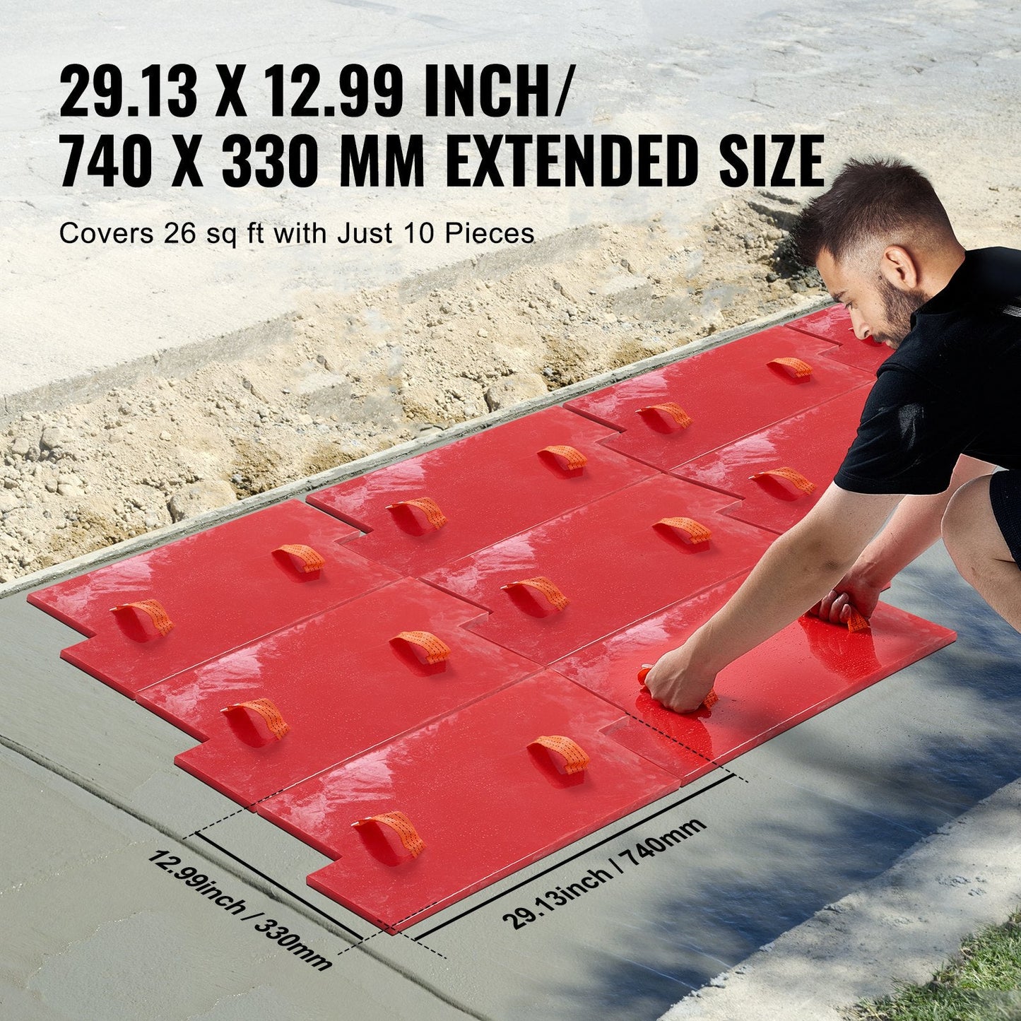 Polyurethane Concrete Texture Mat, Slate Stone, 0.74 x 0.33m, 4.7 kg