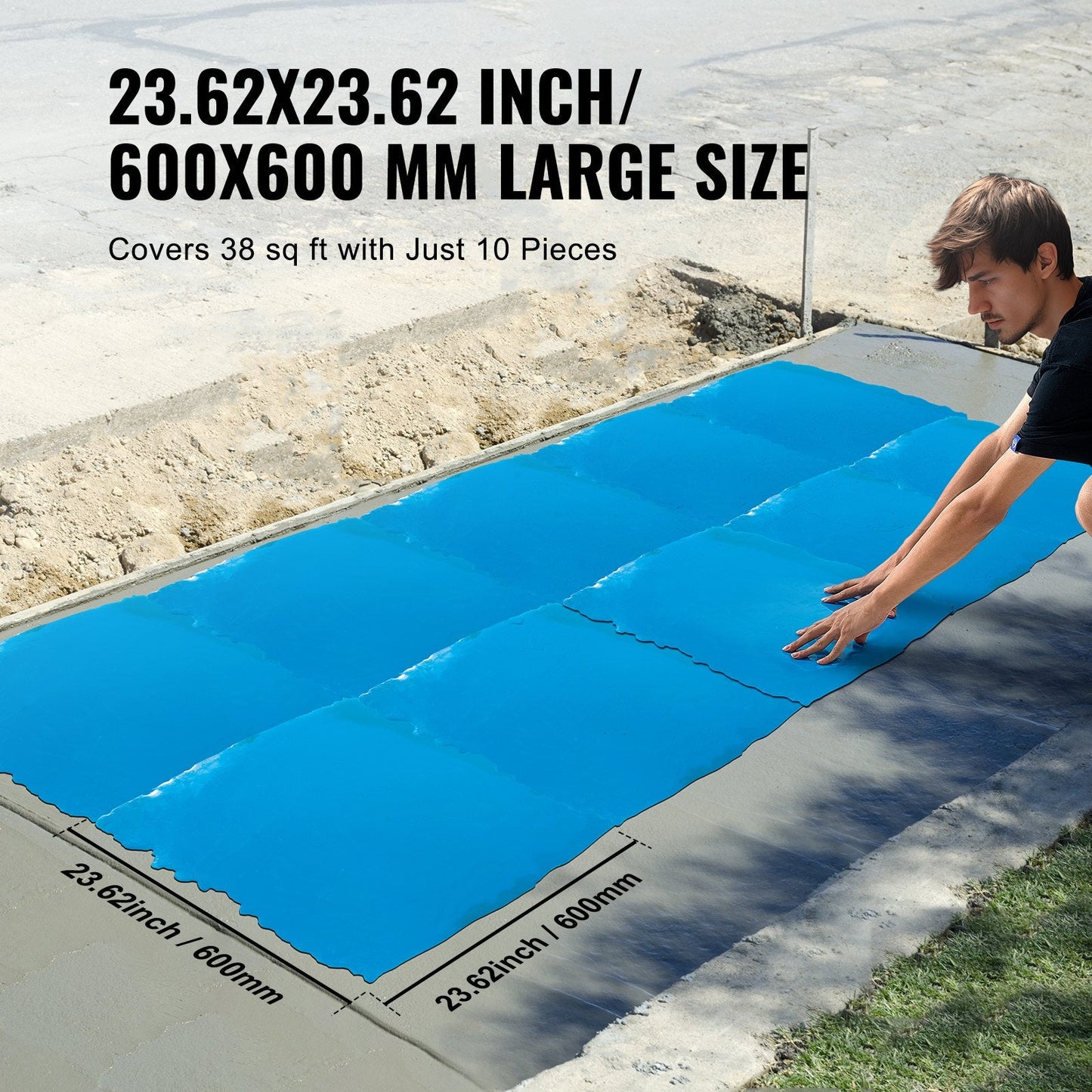 Polyurethane Slate Stone Texture Mat 0.6m x 0.6m, Durable and Easy to Use