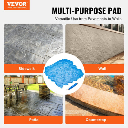 Polyurethane Concrete Texture Mat, Slate Stone Design, 0.43m x 0.43m, 0.9 kg