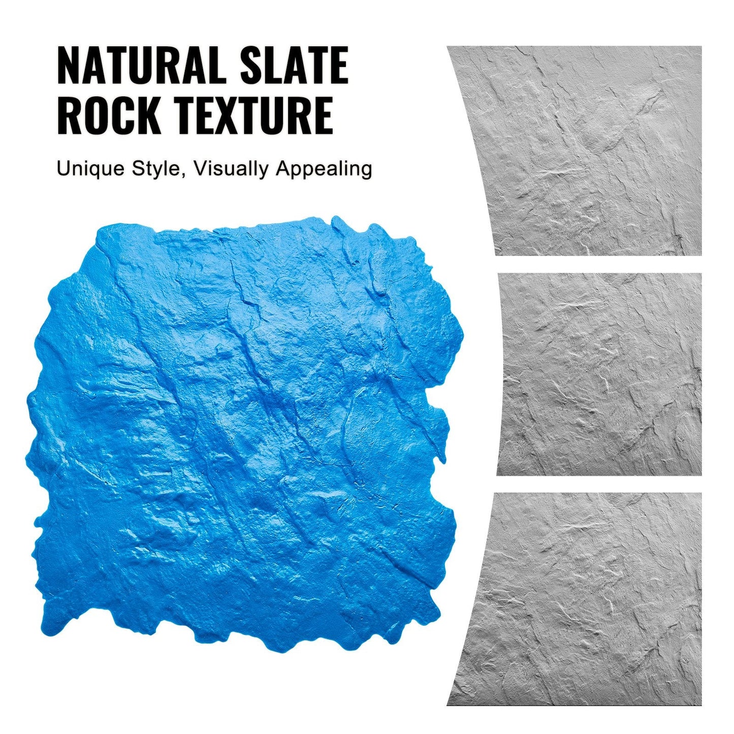 Polyurethane Concrete Texture Mat, Slate Stone Design, 0.43m x 0.43m, 0.9 kg