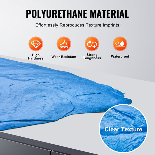 Polyurethane Concrete Texture Mat, Slate Stone Design, 0.43m x 0.43m, 0.9 kg