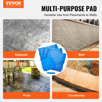 Concrete Stamp Mats Set - 4 Pcs Slate Stone Texture, 0.9m & 0.5m, Polyurethane