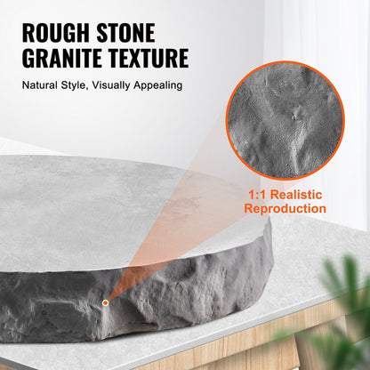 Rectangular Polyurethane Stone Mat, 2.3 x 0.08 m, Rough Granite Texture