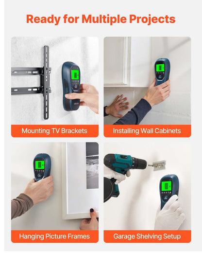 Stud Finder Wall Scanner, 5 in 1, Electronic Wall Stud Detector with Smart Sensor, High-Definition LCD Display and Audio Alarm, for the Center and Edge of Metal, AC Wire, Joists, Pipes, Blue