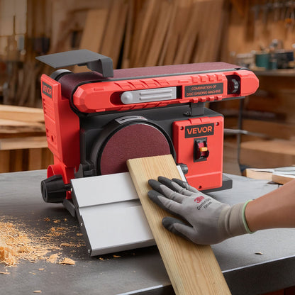 152.4mm Disc Sander & 101.6mm x 914.4mm Belt Sander, 400W Professional Belt Disc Sanders Combo with 0 - 45° Adjustable Worktable, Dust Collection Port for Woodworking & DIY Crafting