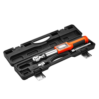 Digital Torque Wrench, 3/8 Inch Drive, 6.7-135 N.m, 72-Tooth, ±2% High Accuracy Electronic Torque Wrench with Preset Value, Buzzer and LED Notification, for Automotive Motorcycle