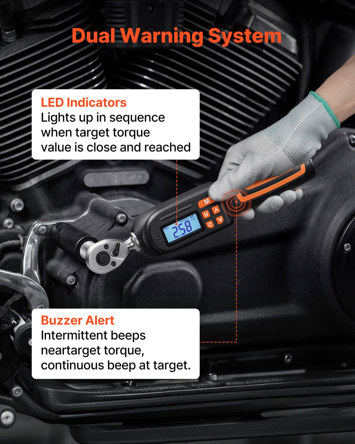Torque Wrench Set 1/4" Drive 42-Piece Digital Torque Wrench 4 Units, ±2% Accuracy, LCD Screen, with Buzzer and LED Indicator, with Sockets, Bits, Extension Bar, Adapter, for Automotive Repair