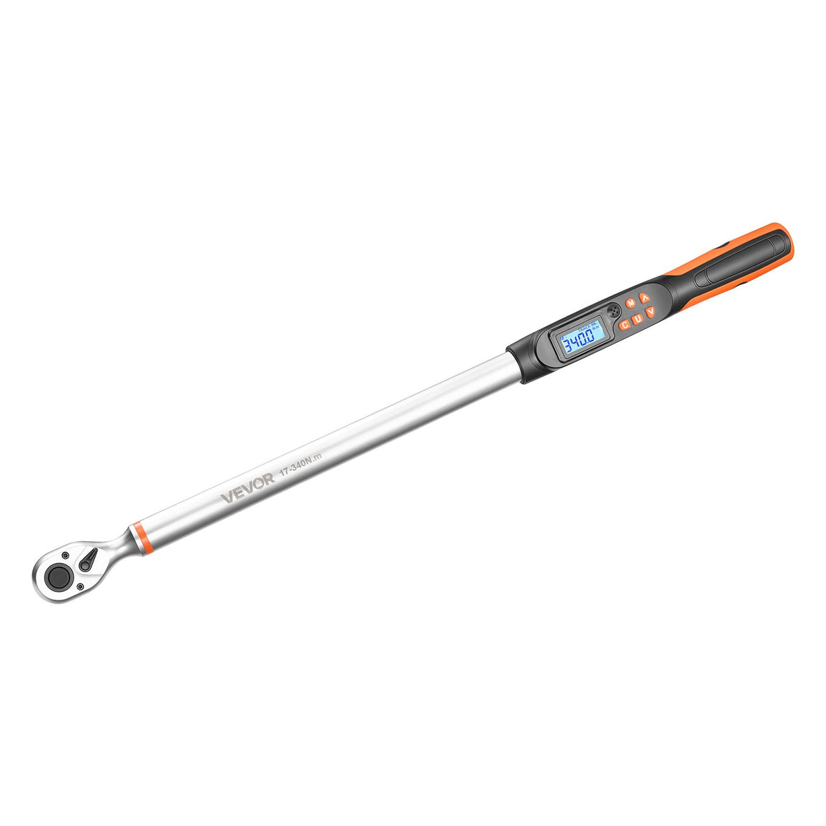 Torque Wrench Set 1/2" Drive Digital Torque Wrench 4 Display Units, ±2% Accuracy, LCD Screen, with Buzzer and LED Indicator, with Sockets, Extension Bar, Adapter, for Automotive Repair
