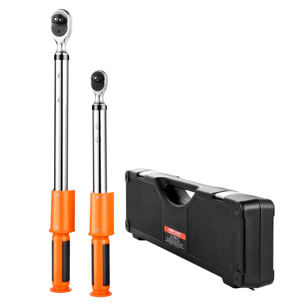 VEVOR Digital Torque Wrench Set 2 Pieces 1/2 3/8 Inch Drive 72-Tooth Electronic