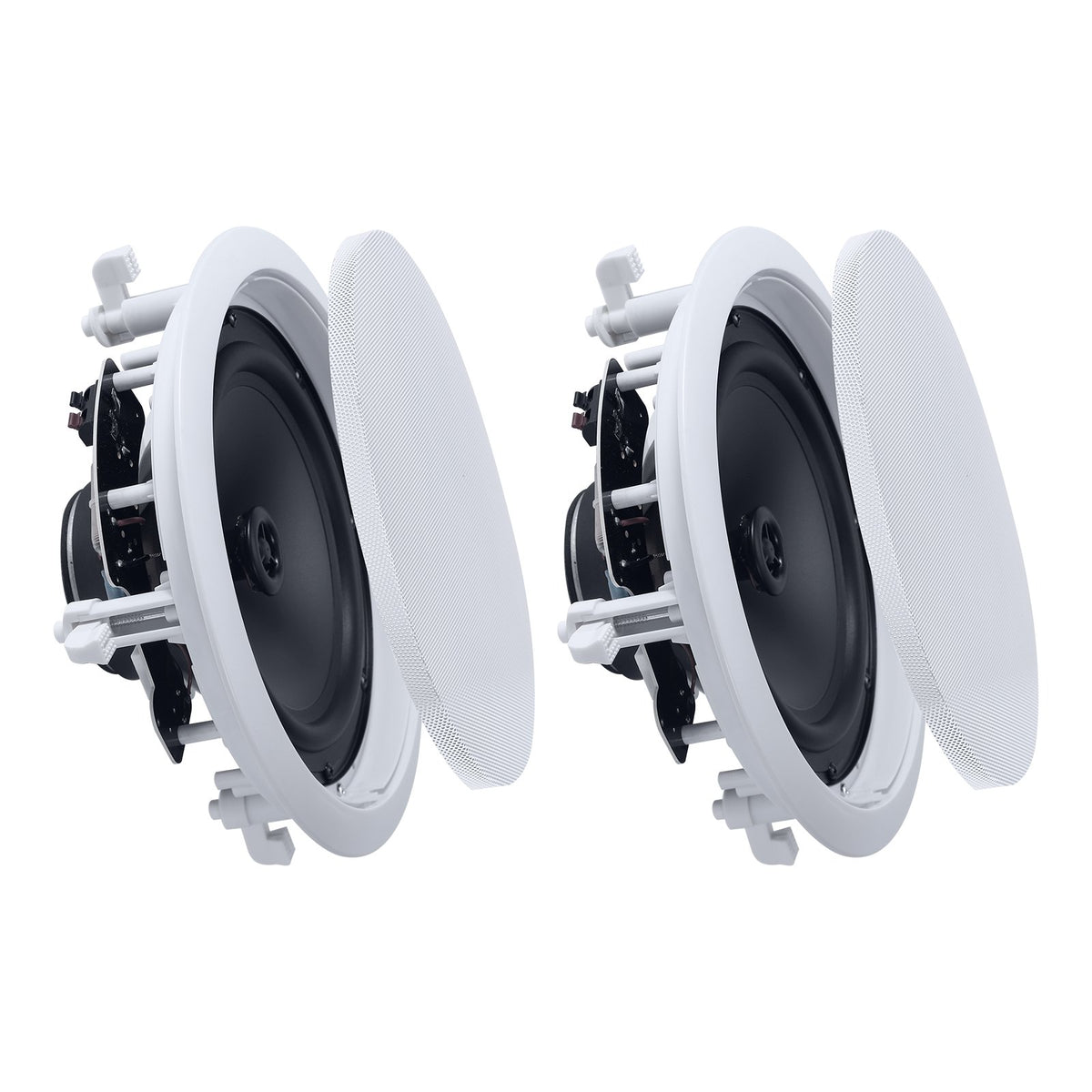 In Ceiling Speakers, 203.2 mm, In-Ceiling & In-Wall Speaker System, Hi-Fi Sound, 150W Peak, 2-Way Flush Mount Speakers, for Damp Humid Placement, Home Theater, Living Room, Covered Patio, 1 Pair
