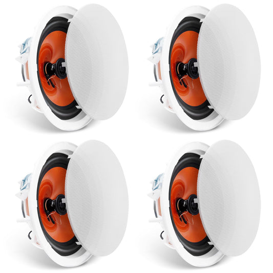 VEVOR 4 PCs 203.2 mm in Ceiling Speakers, 100-Watts, Flush Mount Ceiling & in-Wall