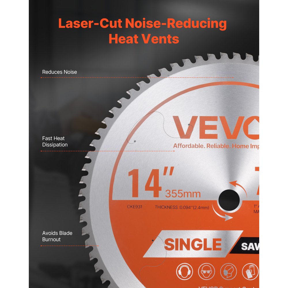 Circular Saw Blade Metal Cutting Blade for Circular Saw 355mm 72 Teeth