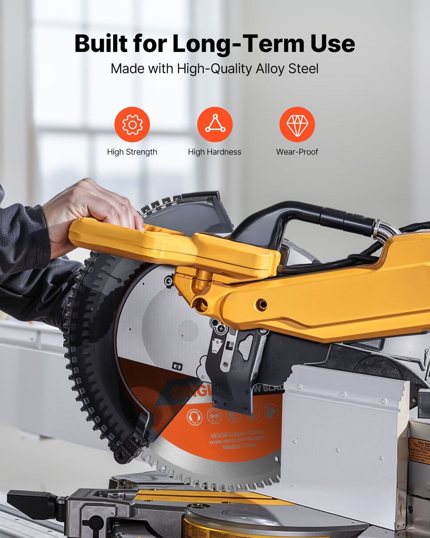 Circular Saw Blade, 305 mm Diameter, 100 Sharp Alloy Teeth, 25.4 mm Arbor, Fine Finish, Aluminum Cutting Blade for Circular Saw, with Noise-Reducing Heat Vents, for Cutting Steel and Metal