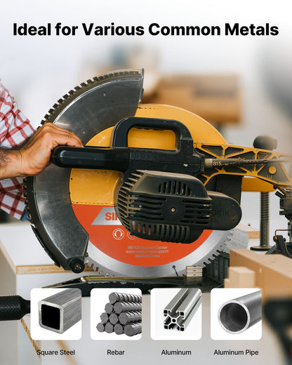 Circular Saw Blade, 305 mm Diameter, 100 Sharp Alloy Teeth, 25.4 mm Arbor, Fine Finish, Aluminum Cutting Blade for Circular Saw, with Noise-Reducing Heat Vents, for Cutting Steel and Metal