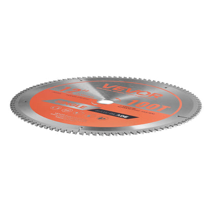 Circular Saw Blade, 305 mm Diameter, 100 Sharp Alloy Teeth, 25.4 mm Arbor, Fine Finish, Aluminum Cutting Blade for Circular Saw, with Noise-Reducing Heat Vents, for Cutting Steel and Metal