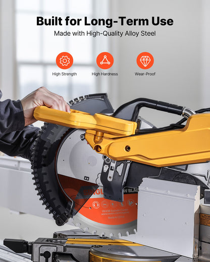 Circular Saw Blade, 185 mm Diameter, 48 Sharp Alloy Teeth, 15.875 mm Arbor, Fine Finish, Metal Cutting Blade for Circular Saw, with Noise-Reducing Heat Vents, for Cutting Steel and Aluminum