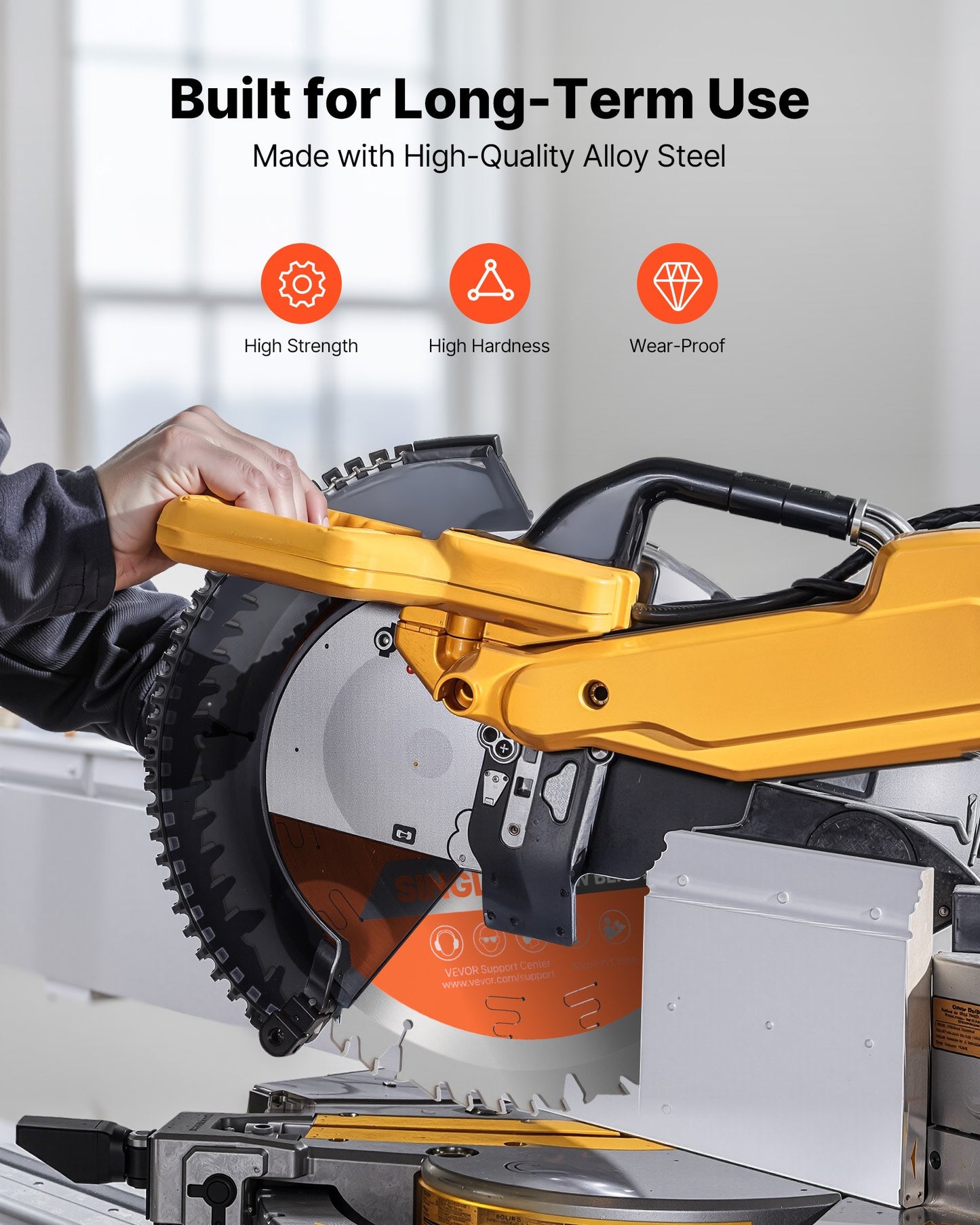 Circular Saw Blade, 254 mm Diameter, 50 Sharp Alloy Teeth, 15.875 mm Arbor, Fine Finish, Wood Cutting Blade for Circular Saw, with Noise-Reducing Heat Vents, for Cutting Plywood, OSB, Hardwood