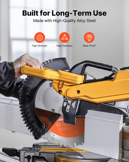 Circular Saw Blade, 254 mm Diameter, 50 Sharp Alloy Teeth, 15.875 mm Arbor, Fine Finish, Wood Cutting Blade for Circular Saw, with Noise-Reducing Heat Vents, for Cutting Plywood, OSB, Hardwood