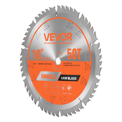 Circular Saw Blade, 254 mm Diameter, 50 Sharp Alloy Teeth, 15.875 mm Arbor, Fine Finish, Wood Cutting Blade for Circular Saw, with Noise-Reducing Heat Vents, for Cutting Plywood, OSB, Hardwood