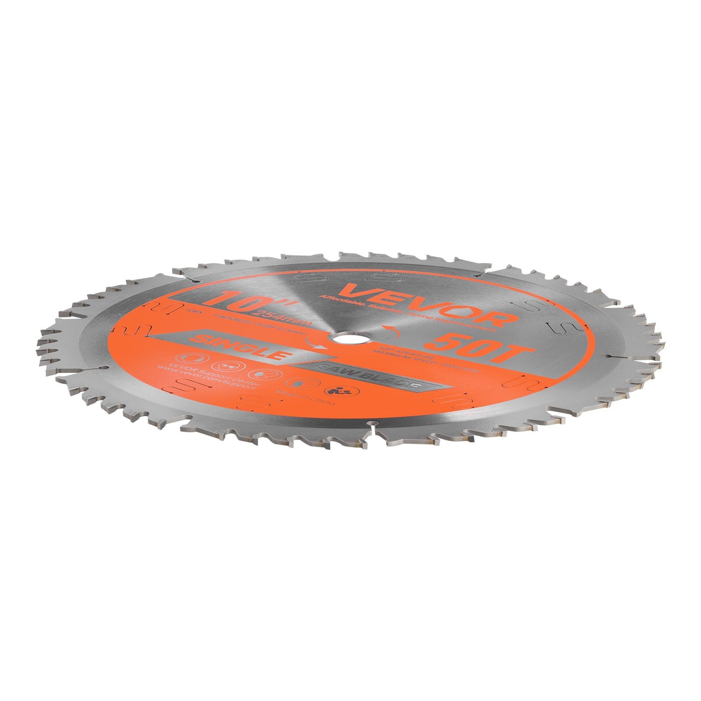 Circular Saw Blade, 254 mm Diameter, 50 Sharp Alloy Teeth, 15.875 mm Arbor, Fine Finish, Wood Cutting Blade for Circular Saw, with Noise-Reducing Heat Vents, for Cutting Plywood, OSB, Hardwood