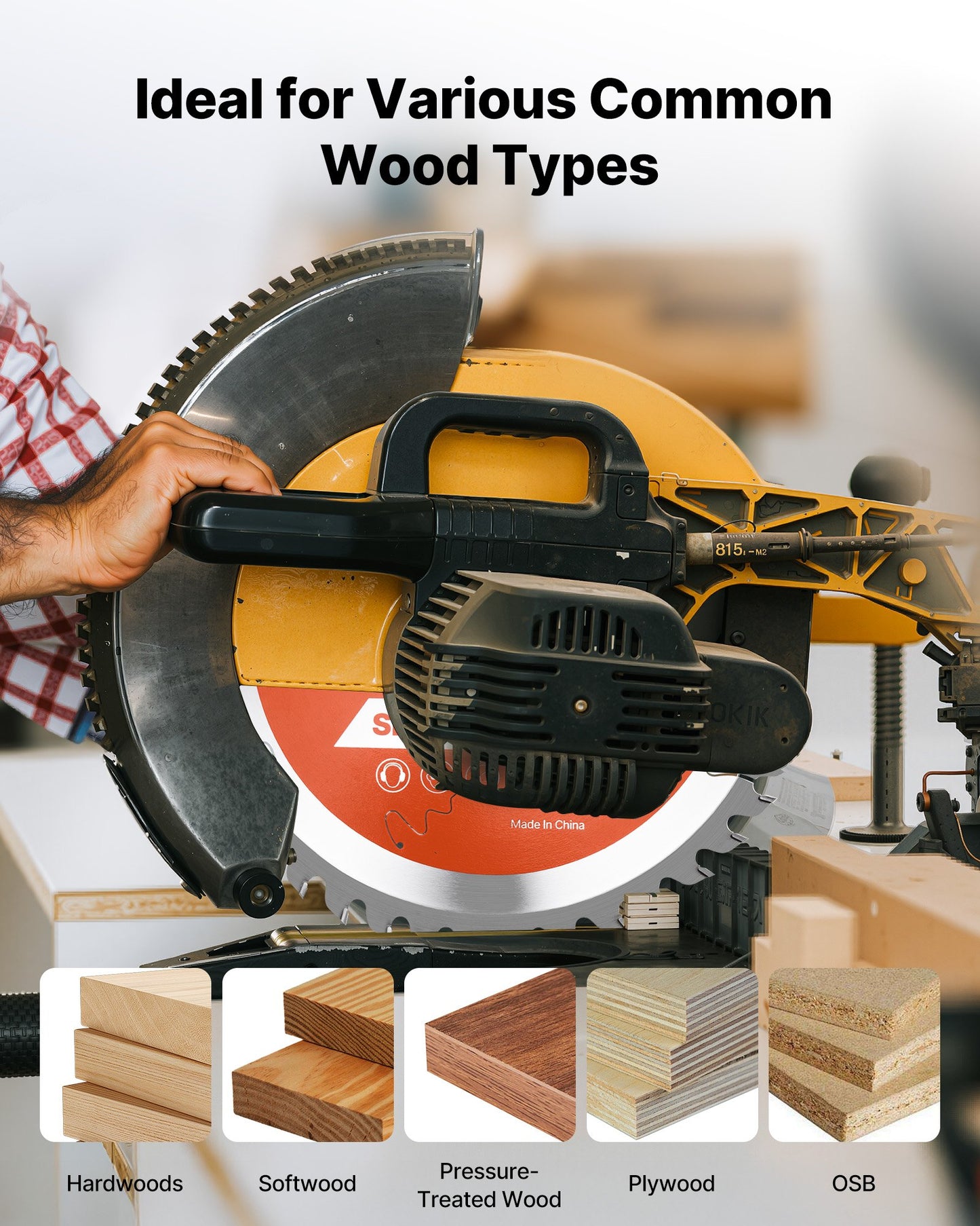 Circular Saw Blade, 203 mm Diameter, 42 Sharp Alloy Teeth, 25.4mm Arbor, Fine Finish, Wood Cutting Blade for Circular Saw, with Noise-Reducing Heat Vents, for Cutting Plywood, OSB, and Hardwood