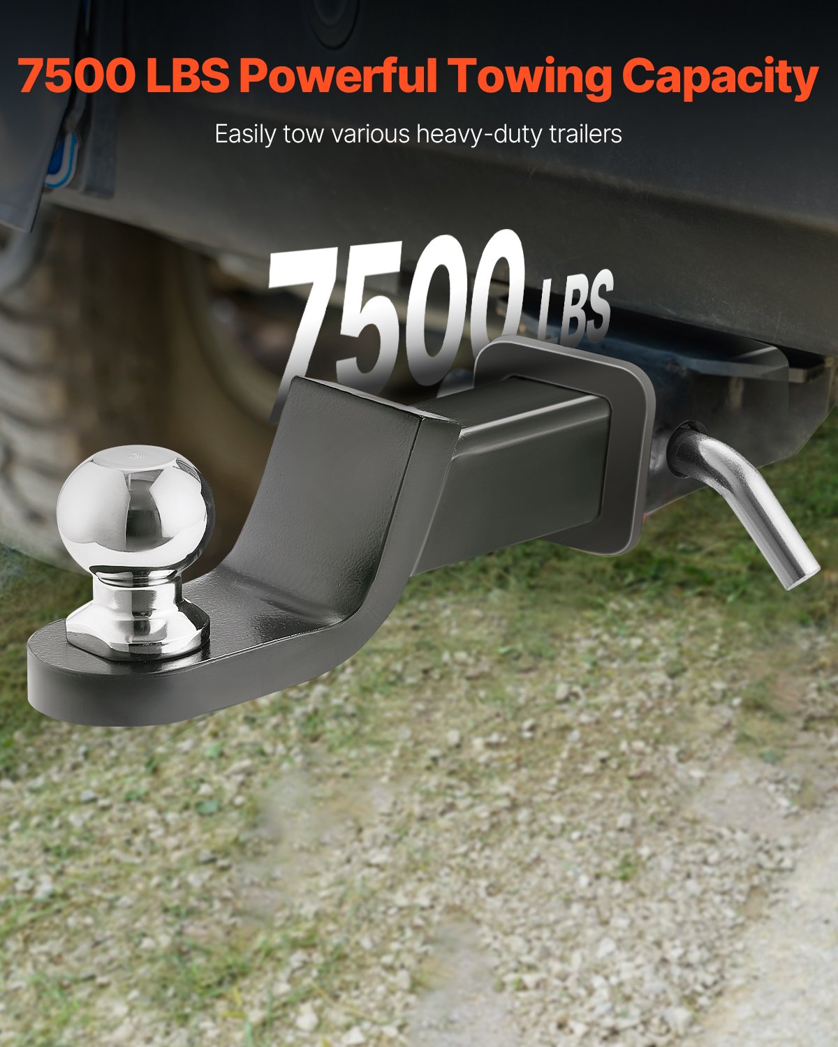 VEVOR Trailer Hitch 50mm Receiver 50mm Drop Trailer Hitch Ball Mount 3400 kg