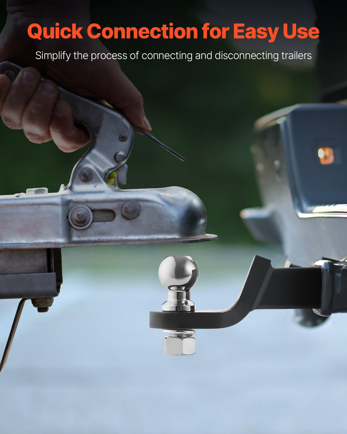 VEVOR Trailer Hitch 50mm Receiver 50mm Drop Trailer Hitch Ball Mount 3400 kg