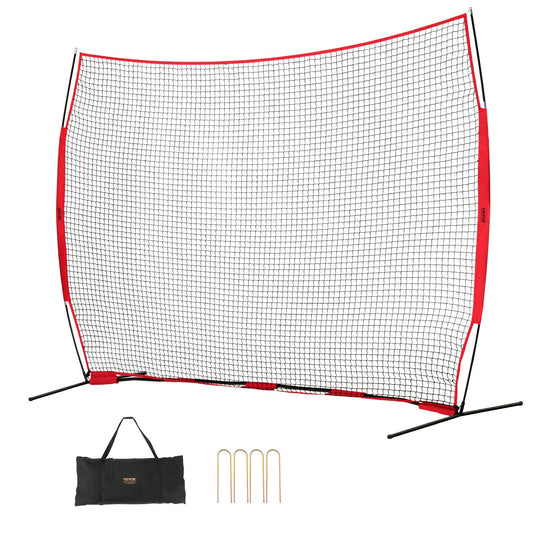VEVOR Barricade Backstop Net, 12x9 ft Ball Sports Barrier Netting, Portable Practice
