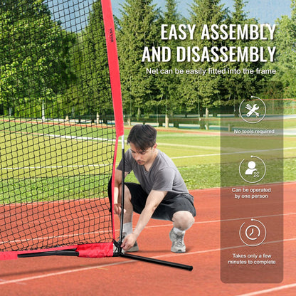 VEVOR Barricade Backstop Net, 16x10 ft Ball Sports Barrier Netting, Portable Practice