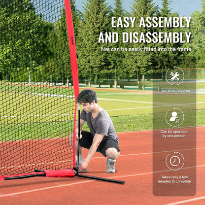 VEVOR Barricade Backstop Net, 20x10 ft Ball Sports Barrier Netting, Portable Practice