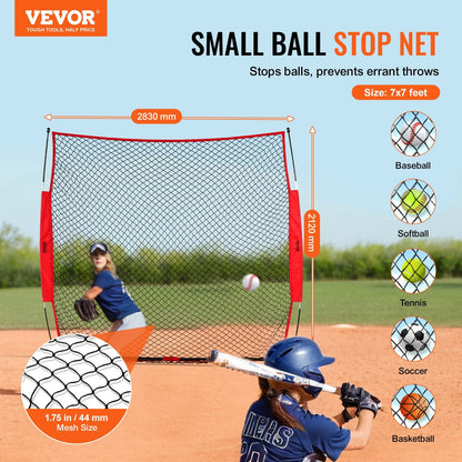 Portable 2.1m x 2.1m Sports Barrier Net with Carry Bag for Training Sessions