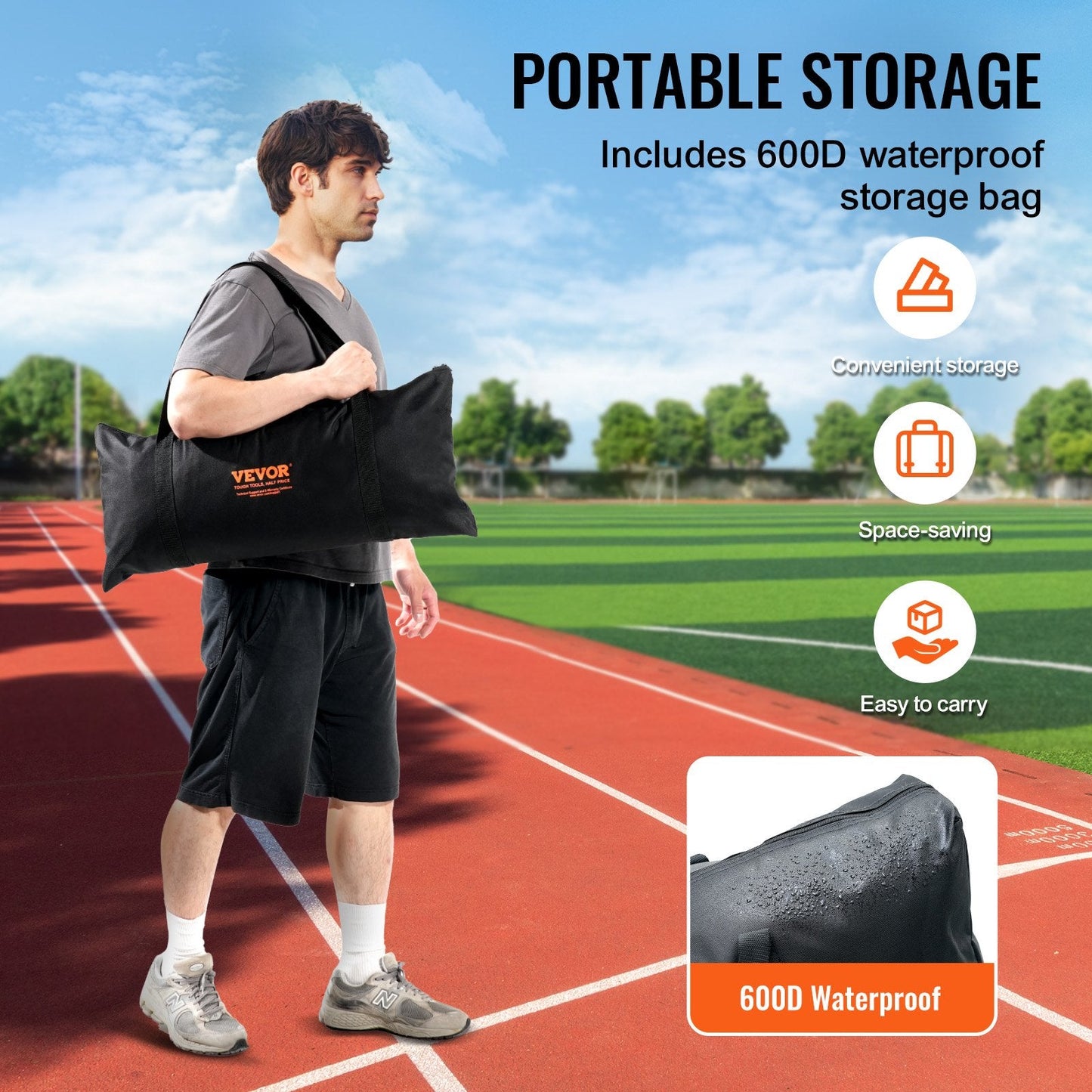 Portable 2.1m x 2.1m Sports Barrier Net with Carry Bag for Training Sessions