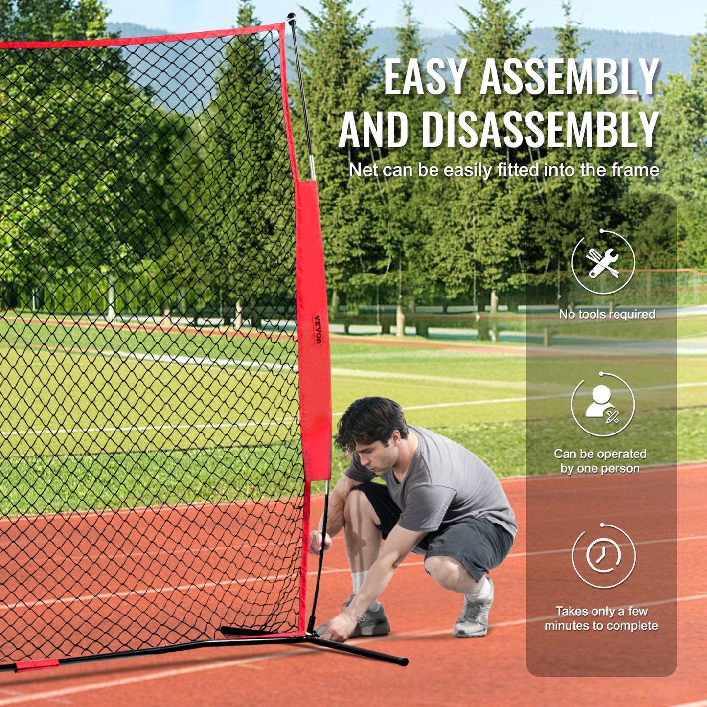 Portable 2.1m x 2.1m Sports Barrier Net with Carry Bag for Training Sessions